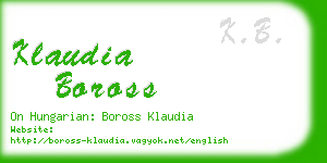 klaudia boross business card